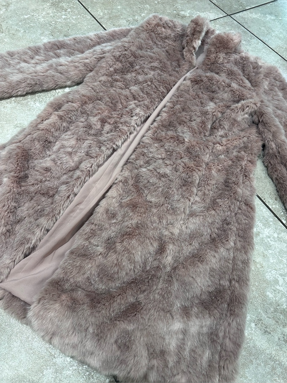 Cabi Contessa faux fur coat pink medium